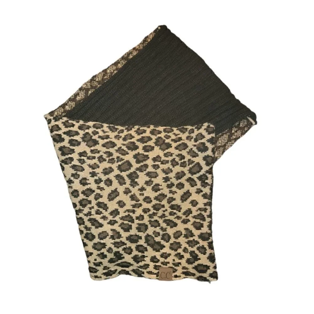 CC Brand Black Leopard Print Infinity Scarf